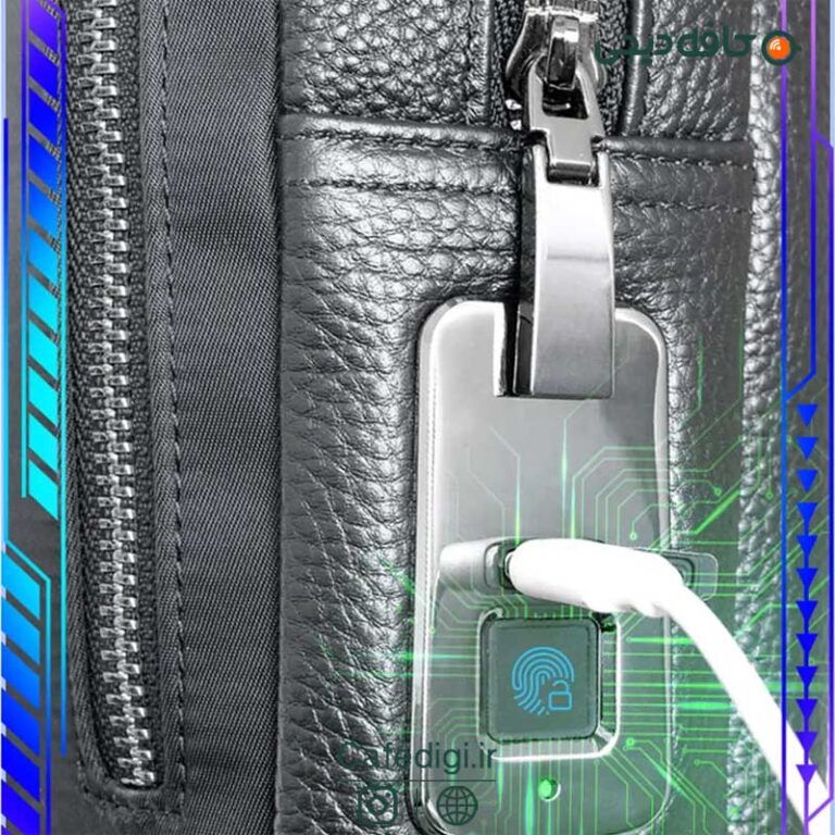 کیف کمری چرمی با قفل اثر انگشت مدل Fipilock FL-V2214
