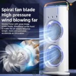 Rechargeable fan with dual fans with 3 rotating throw speeds3